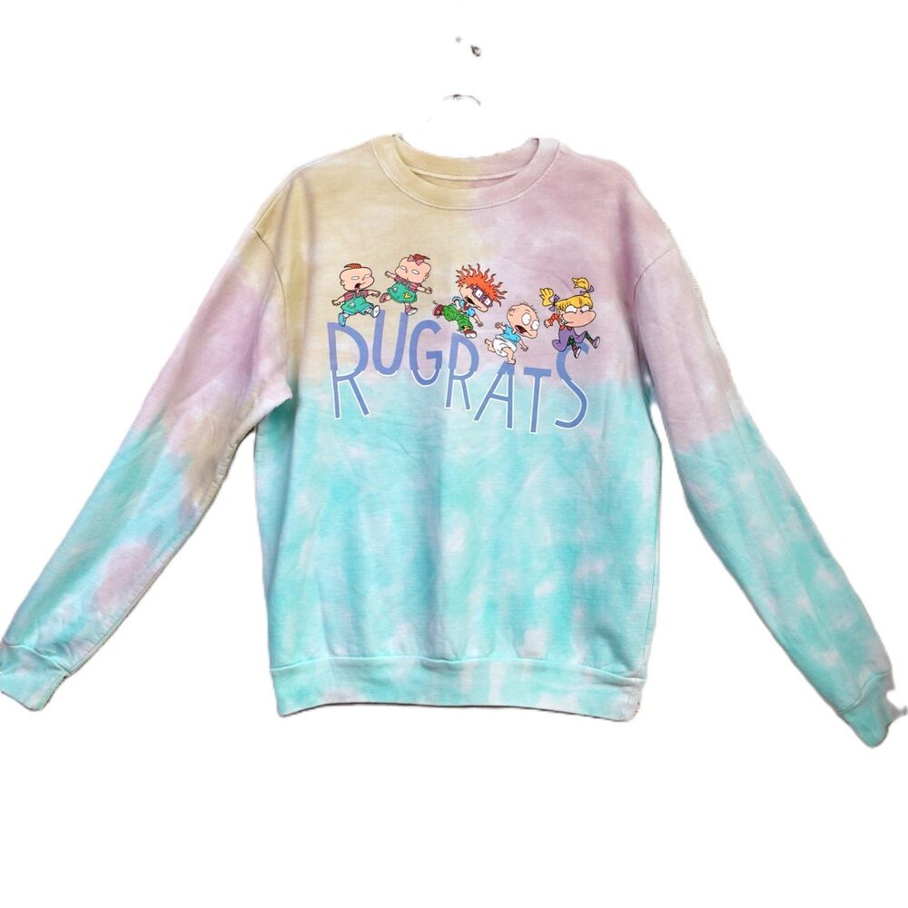Nickelodeon Rugrats Womens Size Medium Crewneck Sweatshirt Tie Dye Cartoons